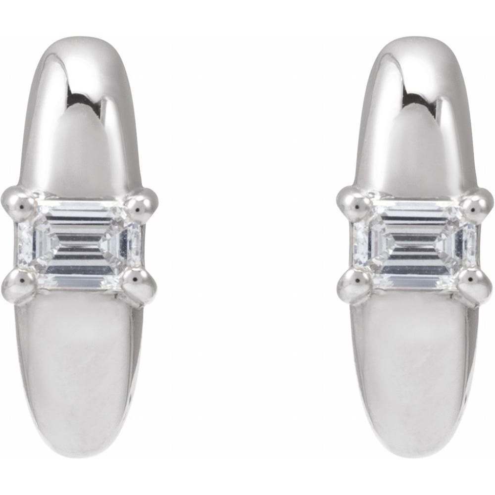 14K White 1/3 CTW Lab-Grown Diamond 13.4 mm Hoop Earrings
